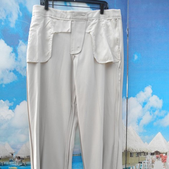 NEW by MERONA, STYLE TAYLOR, PANTS, DRESS SLACKS TROUSERS, BROWN LINEN, SIZE 18 - Picture 11 of 12
